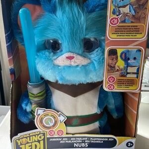 Star Wars Young Jedi Adventures Blue and White Plush with Lightsaber